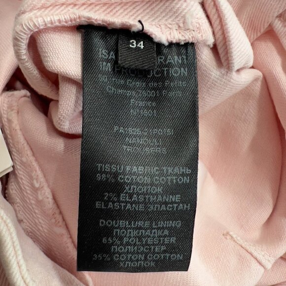 Isabel Marant Women's Nanouli Light Pink High-Rise Pants/Jeans NWT - Picture 9 of 11